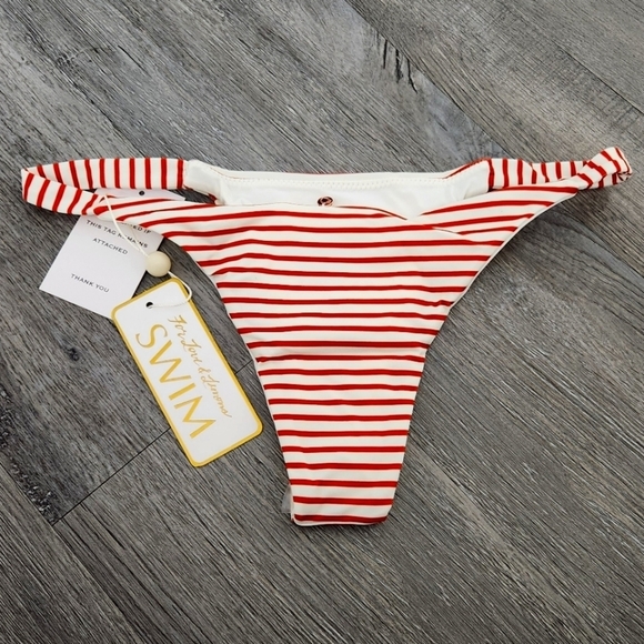 New!For Love and Lemons Coco Stripe Bikini Bottom *Only* - Picture 4 of 9